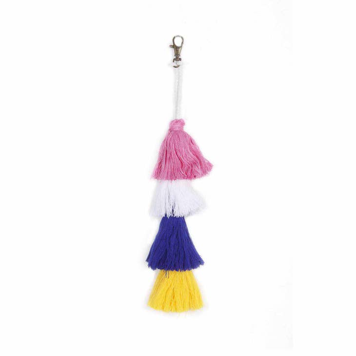 HANDMADE TASSEL ZIPPER PULL MED BLUE