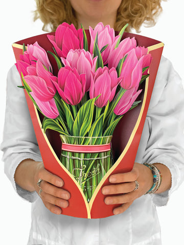PINK TULIPS POP-UP FLOWER BOUQUET