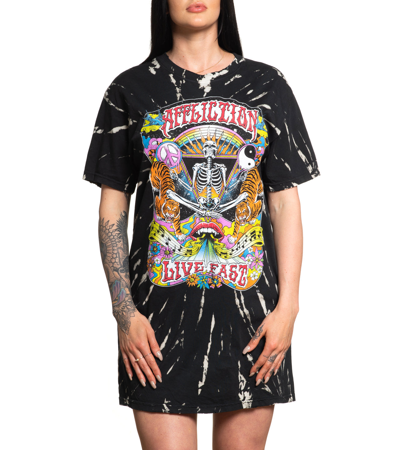 LIVE FAST FESTIVAL SHORT SLEEVE SHIRT DRESS