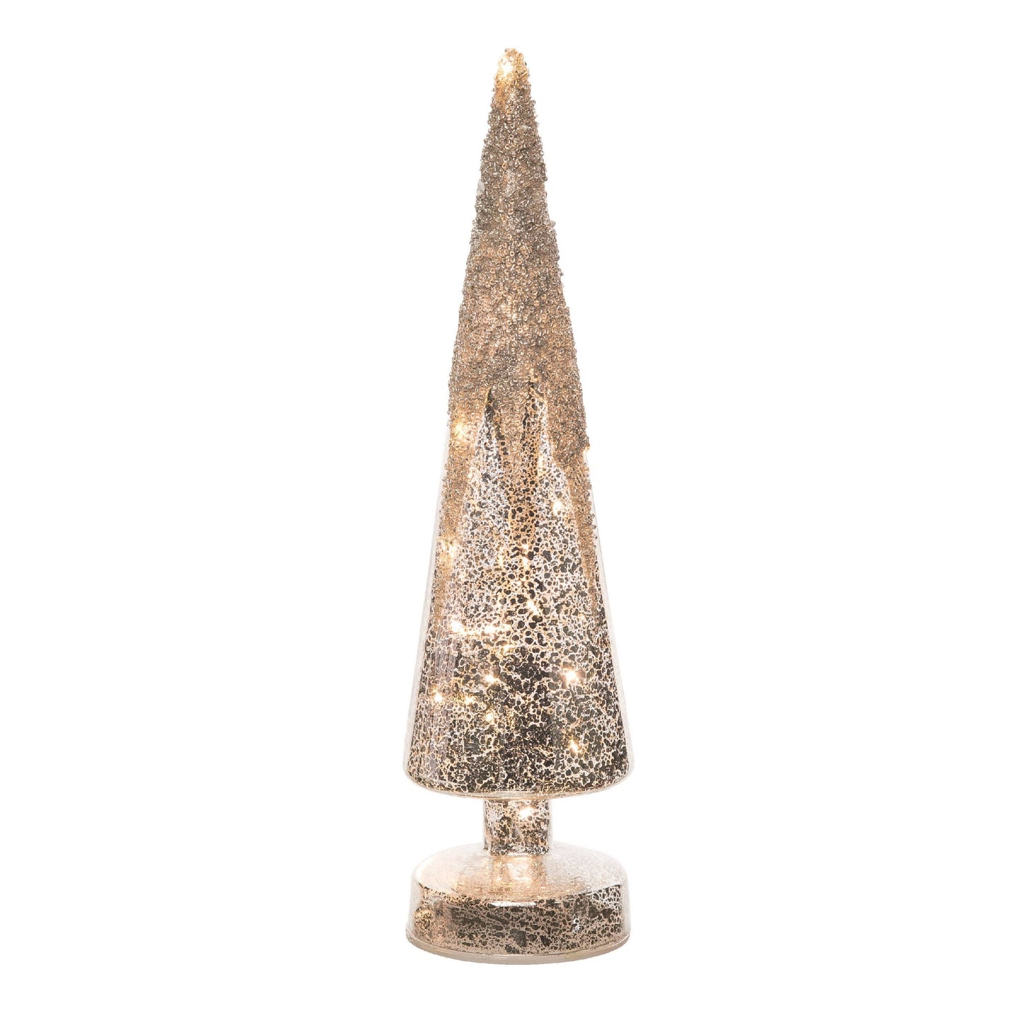 Glass Light Up Glitter Frosted Tree