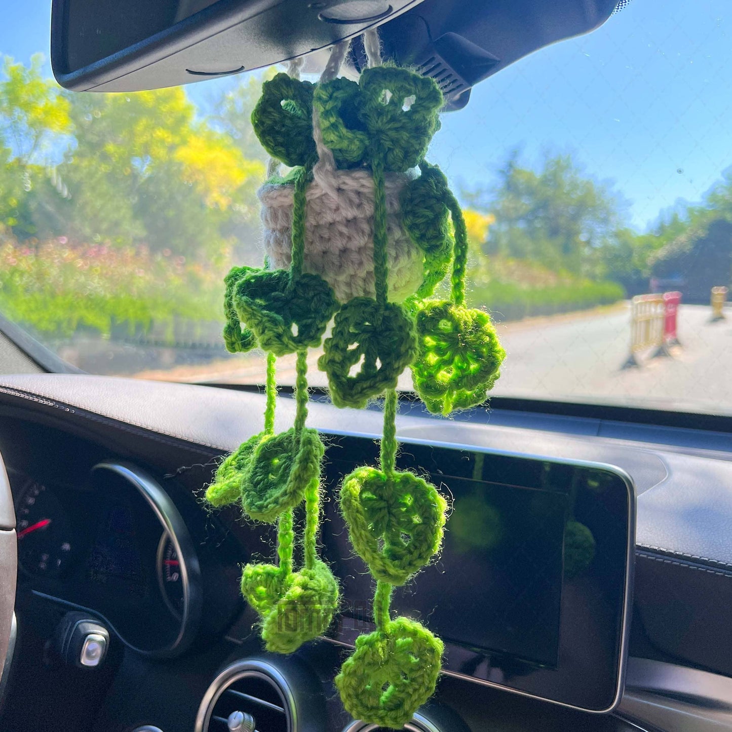 Crochet Car Hanging Plant Basket, Plant Lover Decor Gift