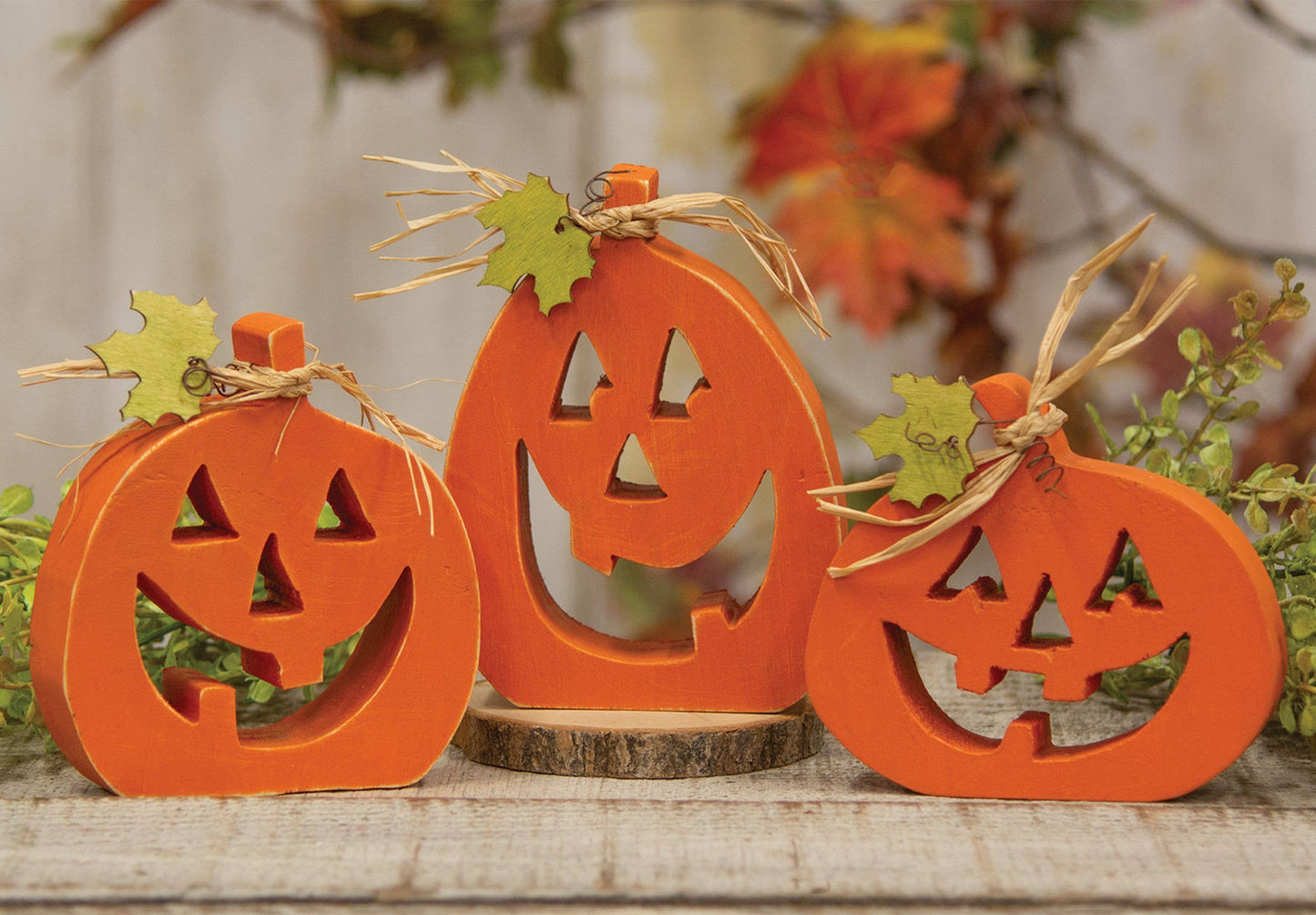 Cutout Jack O Lantern Chunky Sitters 3/Set