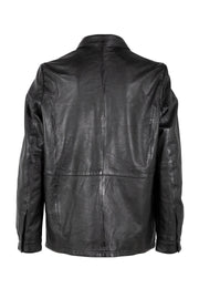 OFILIA RF LEATHER JACKET BLACK