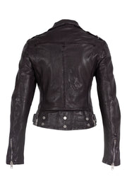 WILD 2 LEATHER JACKET DARK PURPLE