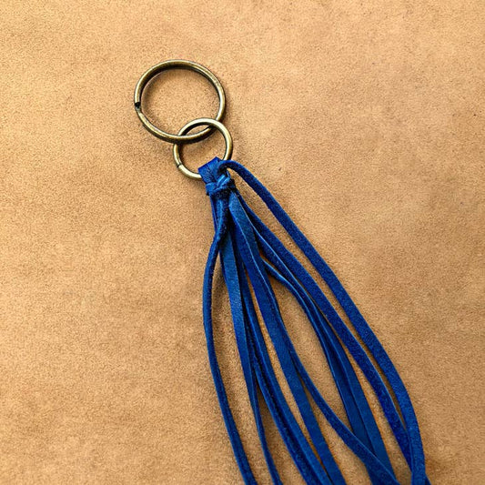 LEATHER TASSEL ZIPPER PULL CADET BLUE