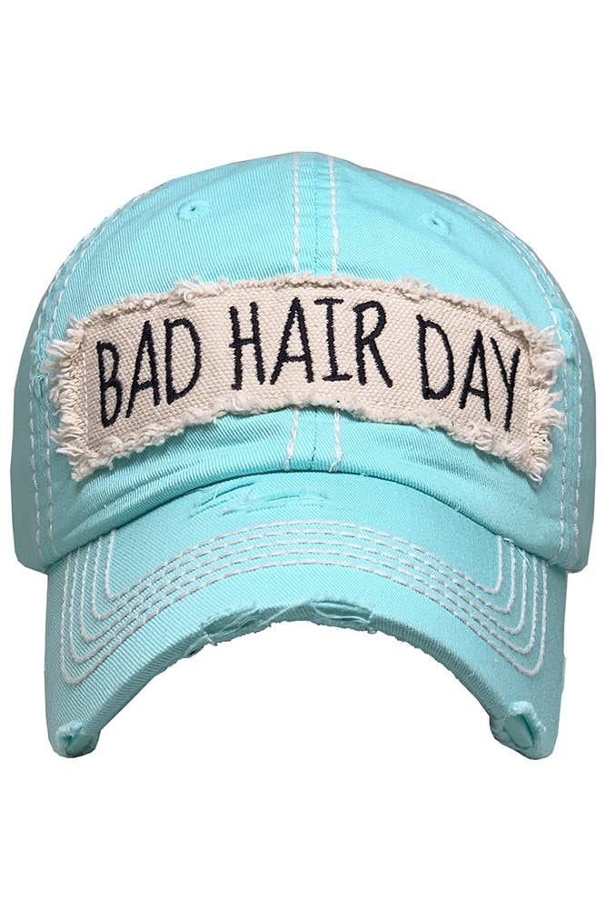 Bad Hair Day Washed Vintage Baseball Cap: Burgundy