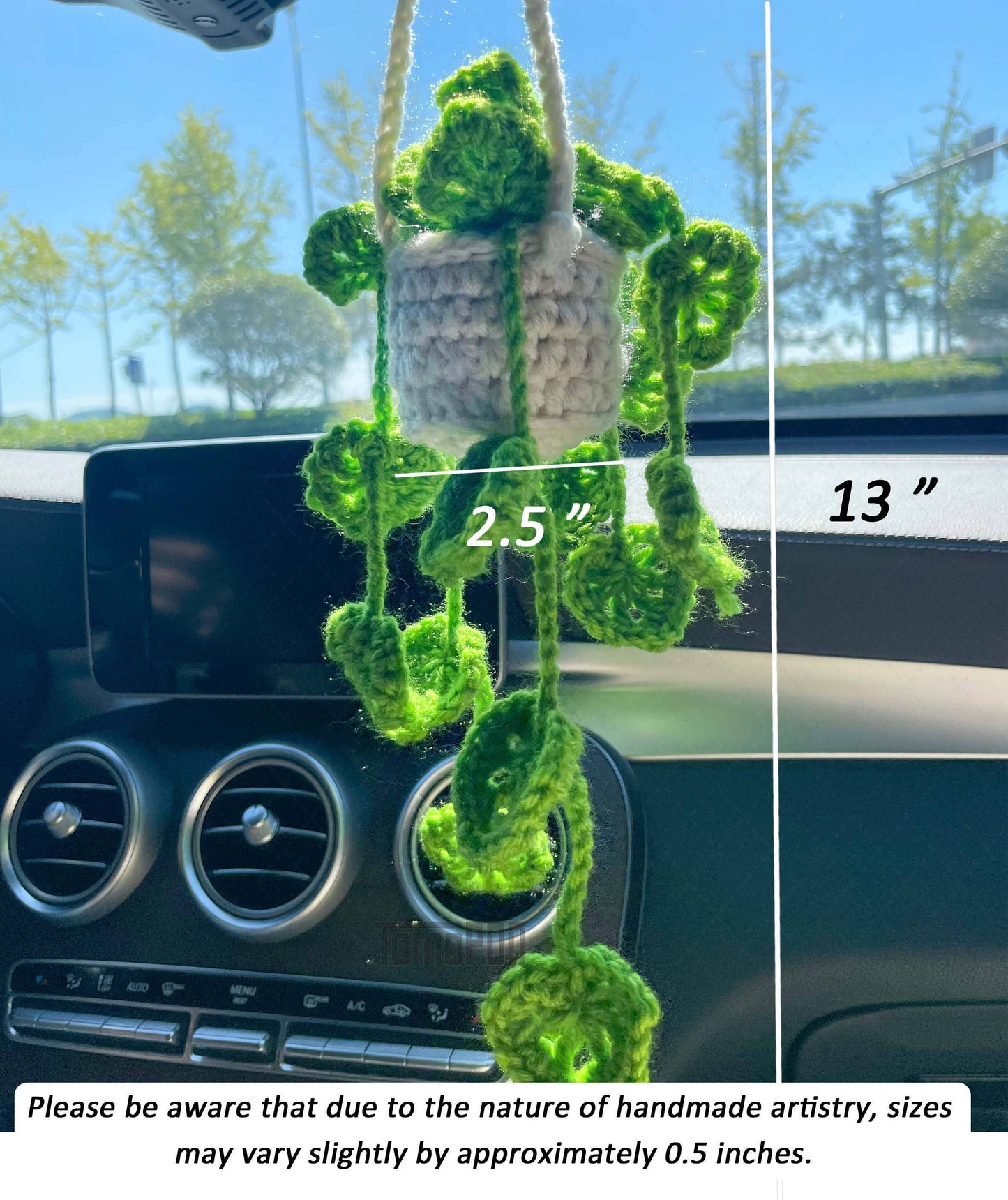 Crochet Car Hanging Plant Basket, Plant Lover Decor Gift