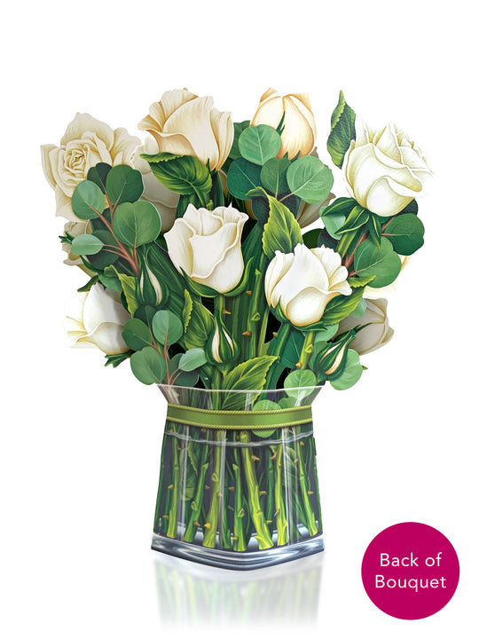 WHITE ROSES POP-UP FLOWER BOUQUET