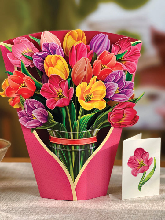 FESTIVE TULIPS POP-UP FLOWER BOUQUET