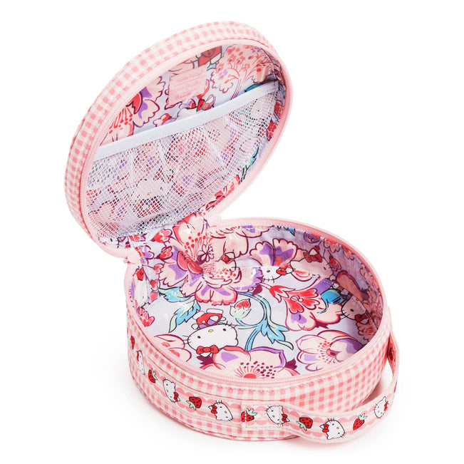 HELLO KITTY GINGHAM ROUND COSMETIC BAG