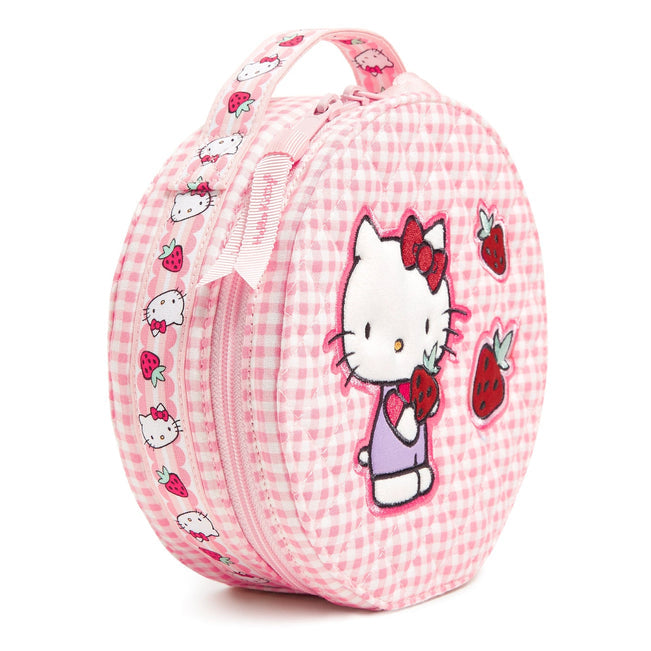 HELLO KITTY GINGHAM ROUND COSMETIC BAG