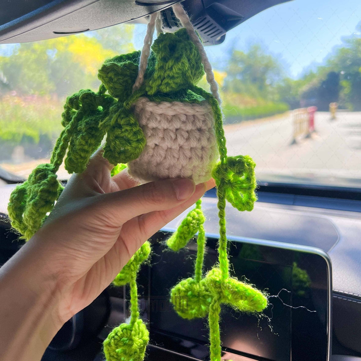 Crochet Car Hanging Plant Basket, Plant Lover Decor Gift