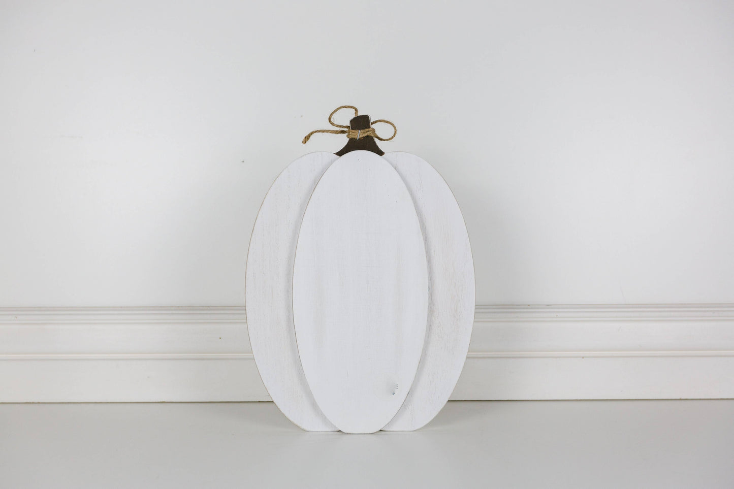 Harvest White Wooden Fall Pumpkin 9 x 13