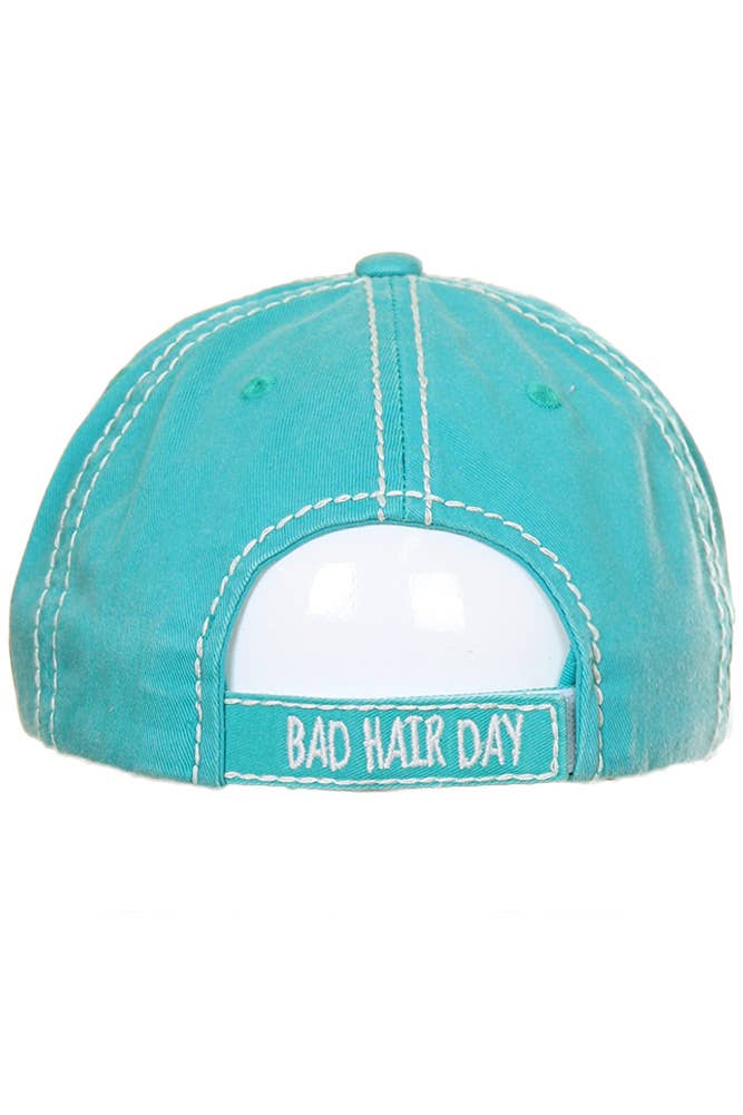 Bad Hair Day Washed Vintage Baseball Cap: Burgundy