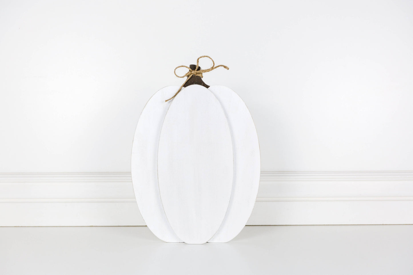 Harvest White Wooden Fall Pumpkin 9 x 13