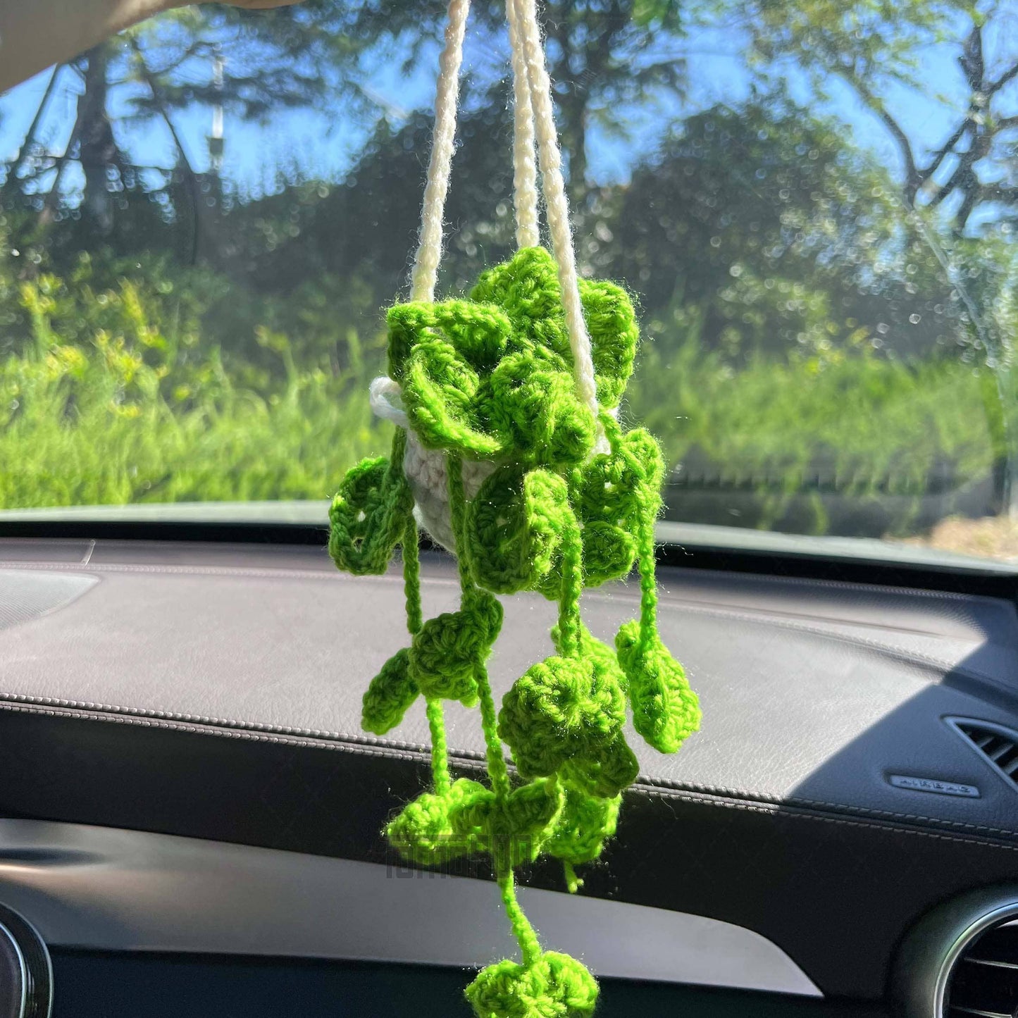 Crochet Car Hanging Plant Basket, Plant Lover Decor Gift