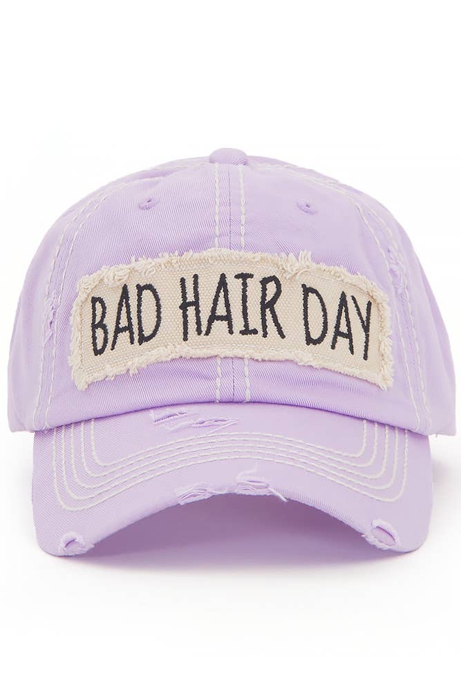 Bad Hair Day Washed Vintage Baseball Cap: Burgundy