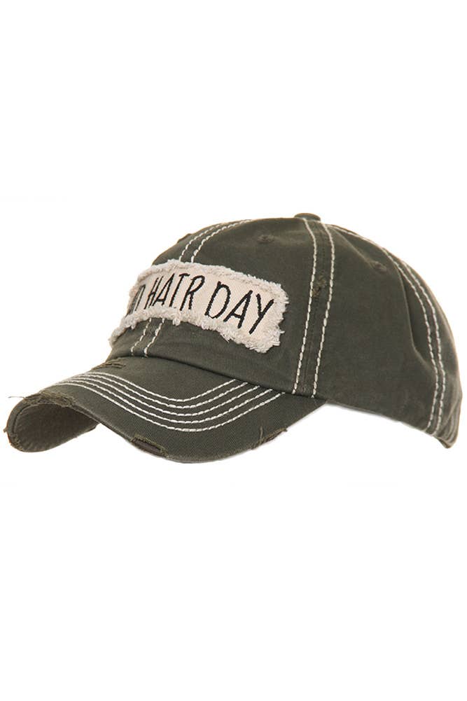 Bad Hair Day Washed Vintage Baseball Cap: Burgundy