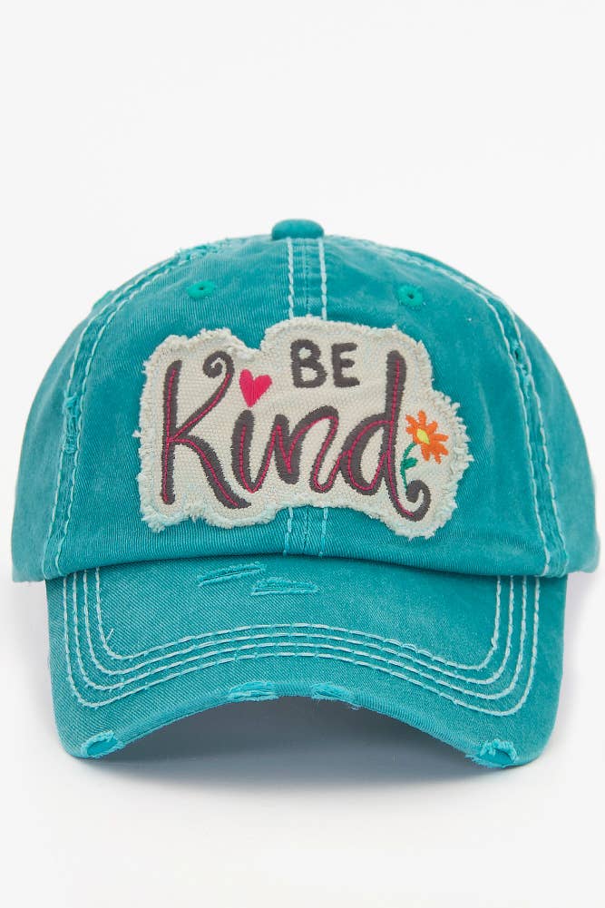 BE KIND Vintage Distressed Baseball Cap: Black