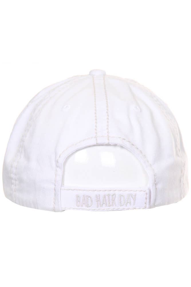 Bad Hair Day Washed Vintage Baseball Cap: Burgundy