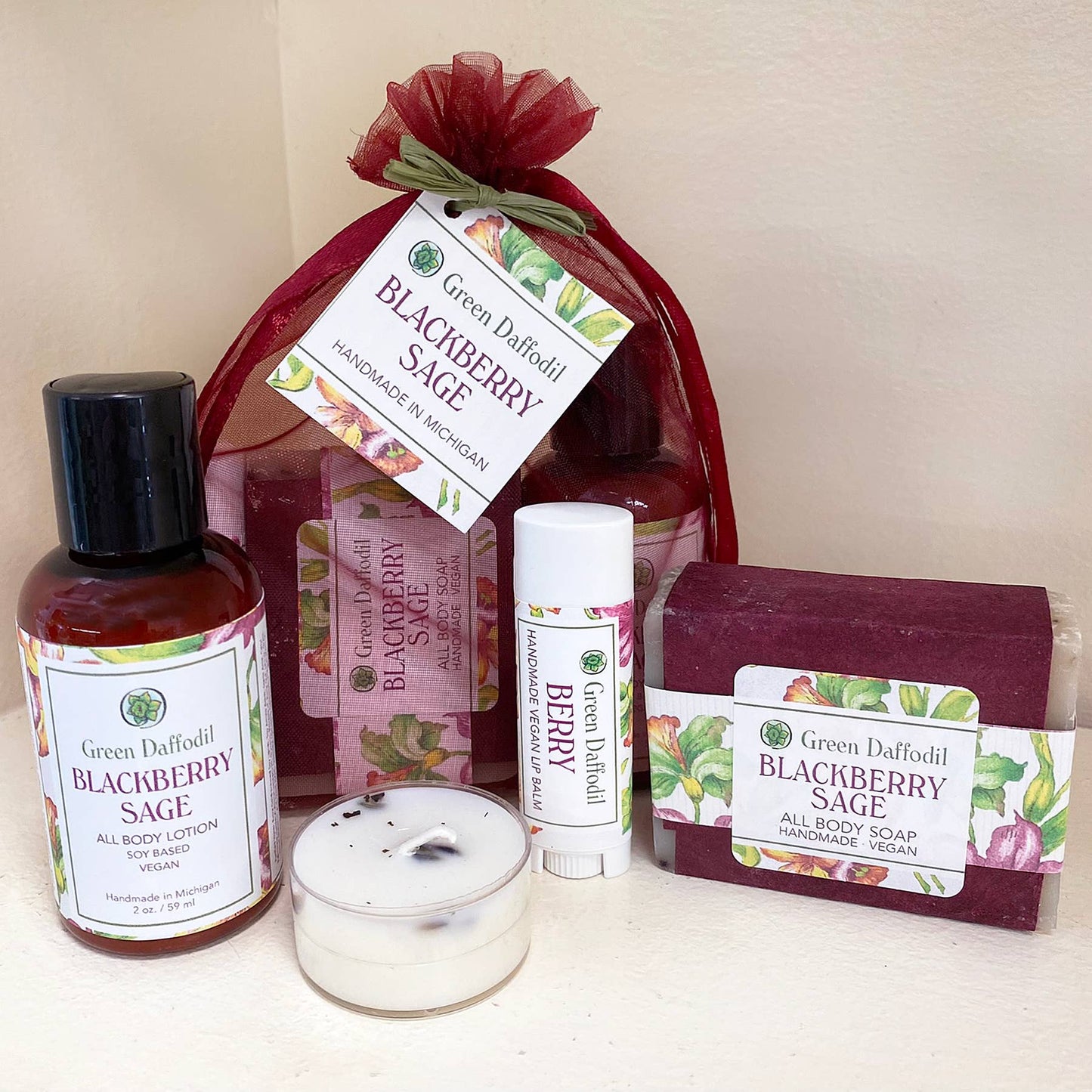 Blackberry Sage Organdy Quartet Gift Set