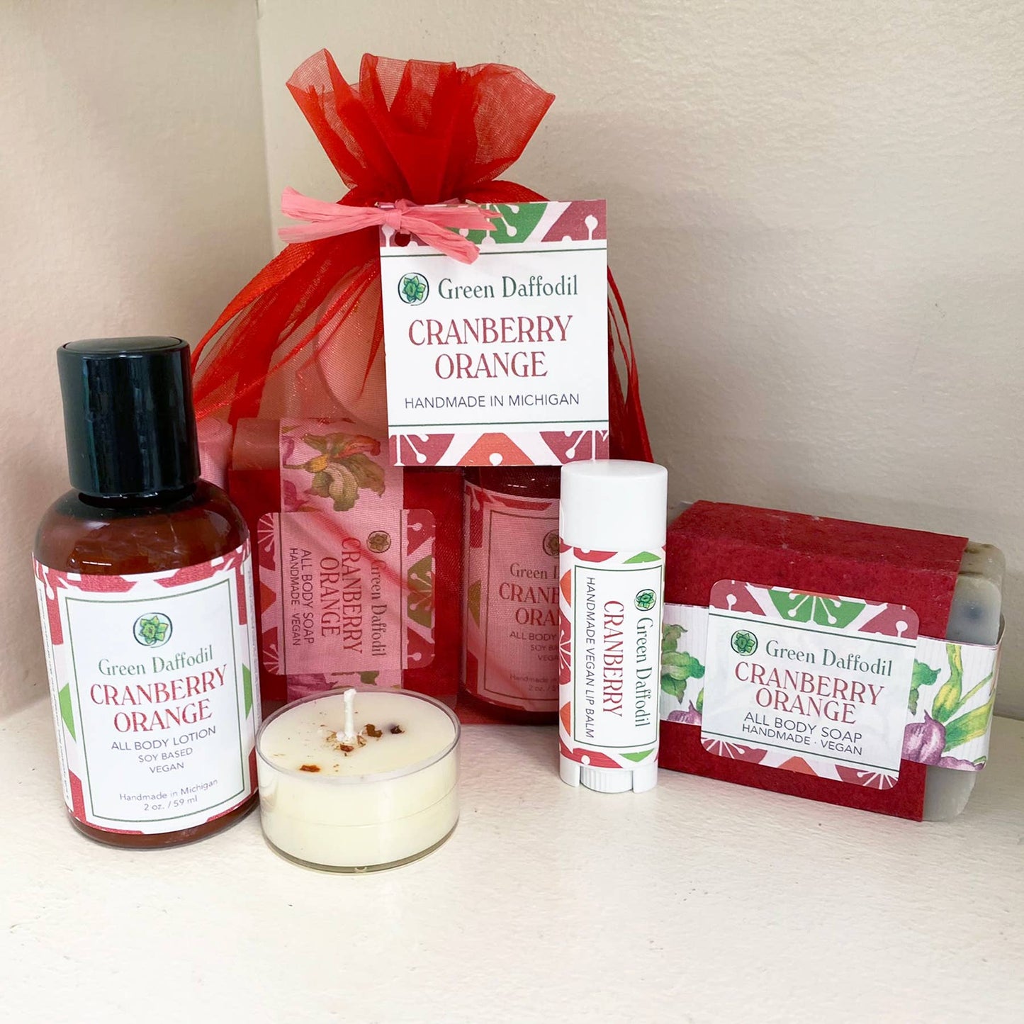 Cranberry Orange Organdy Quartet Gift Set