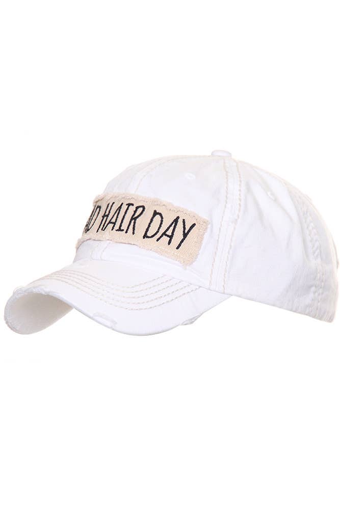 Bad Hair Day Washed Vintage Baseball Cap: Burgundy