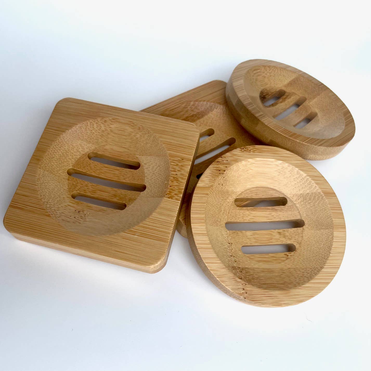 Bamboo Tray for Soap, Shower Steamers & More: Round
