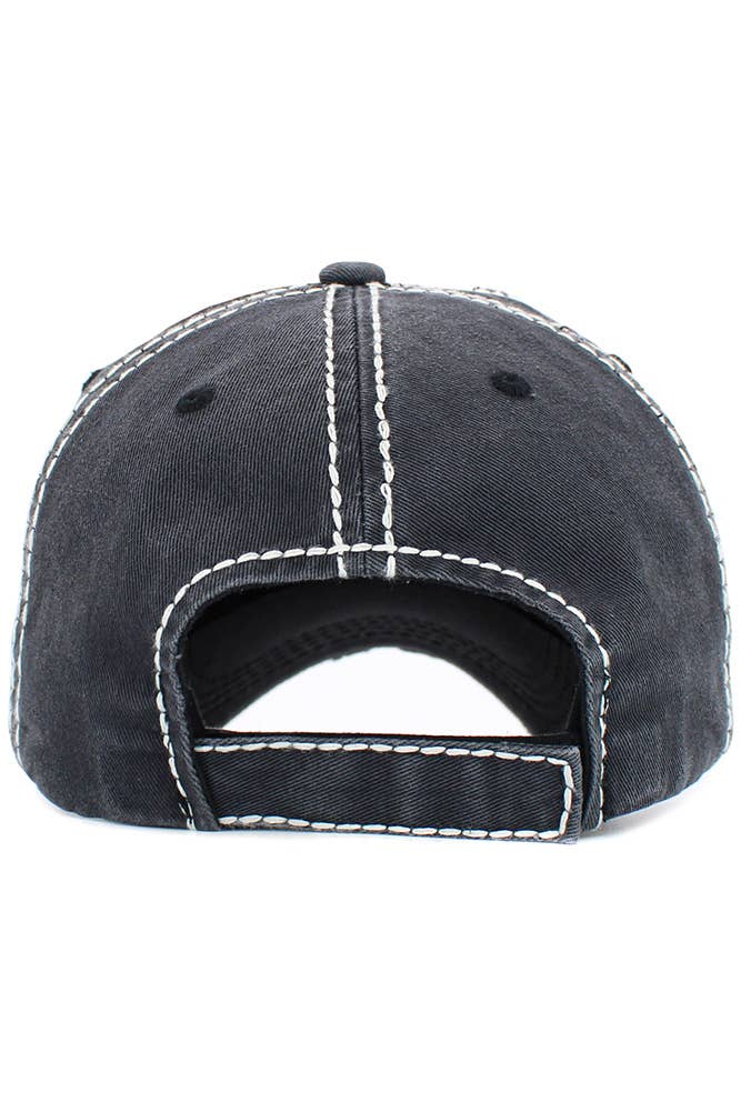 AS A MOTHER Vintage Ball Cap: Black