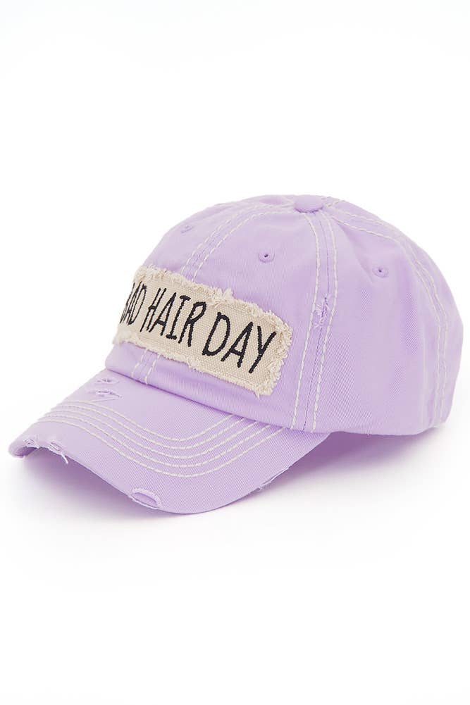 Bad Hair Day Washed Vintage Baseball Cap: Burgundy