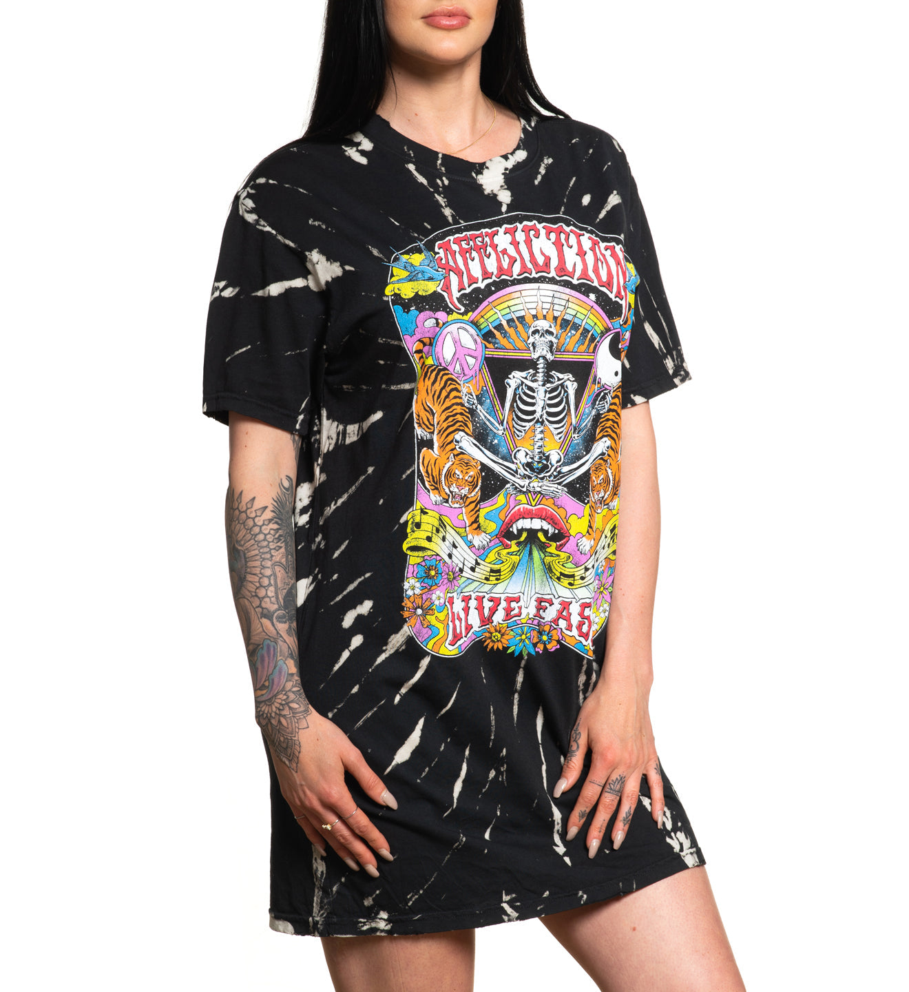 LIVE FAST FESTIVAL SHORT SLEEVE SHIRT DRESS