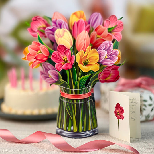 FESTIVE TULIPS POP-UP FLOWER BOUQUET