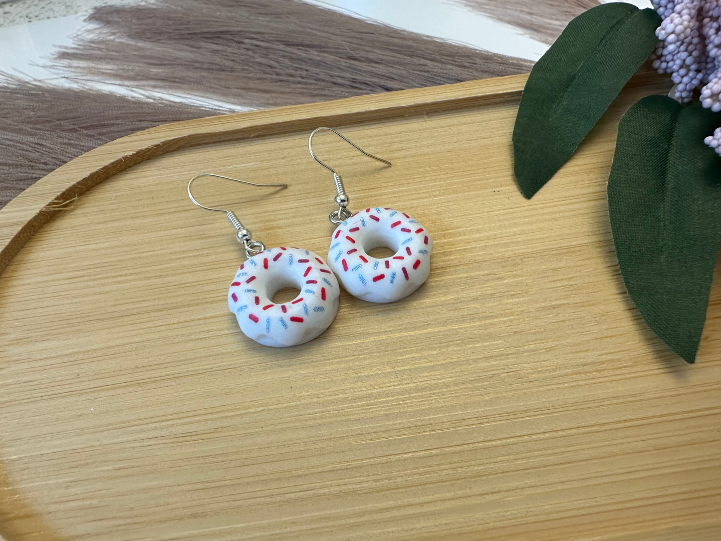 Delicious Donuts with Sprinkles Dangly Earrings