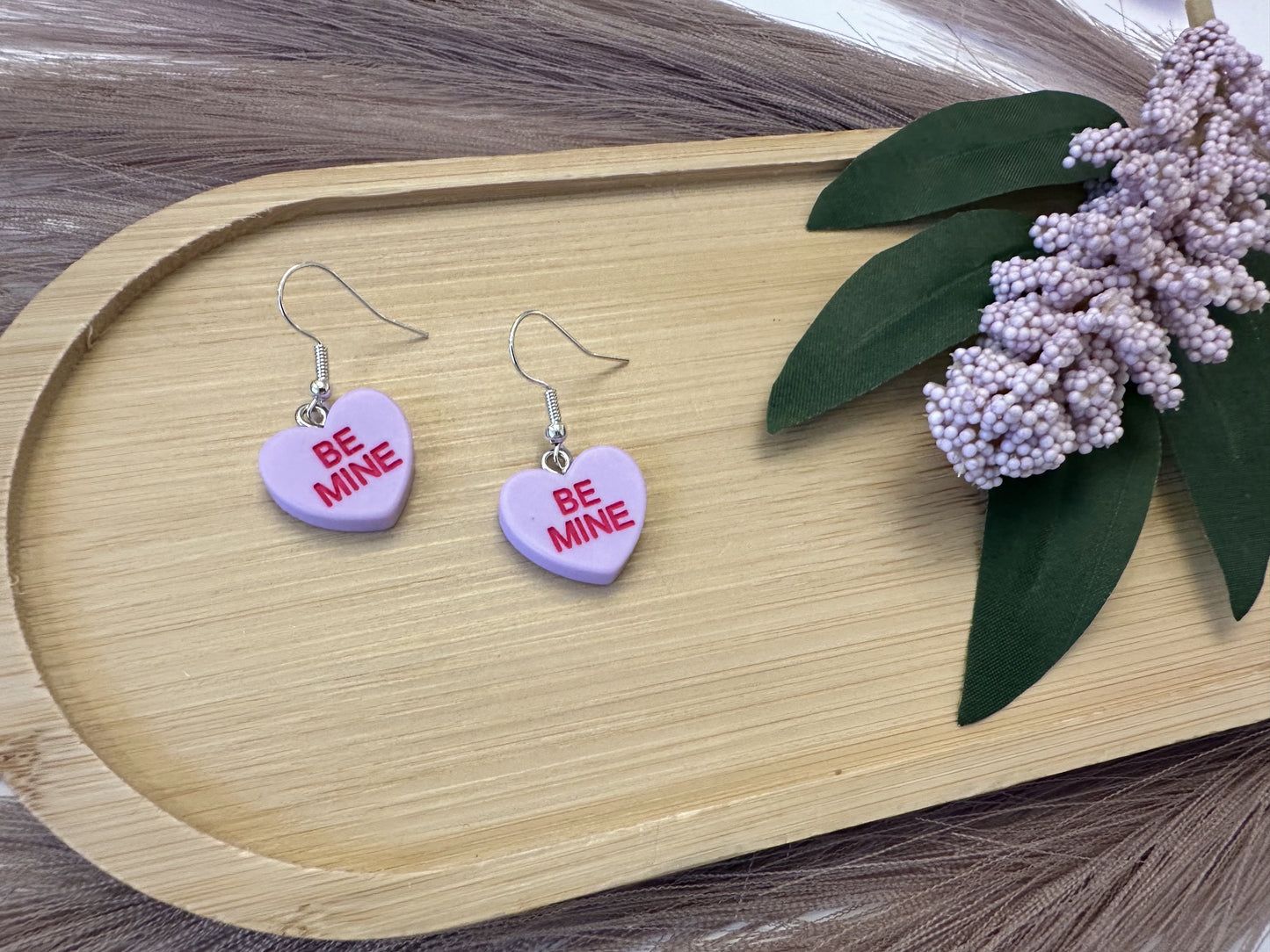 Conversation "Be Mine" Heart Dangly Earrings