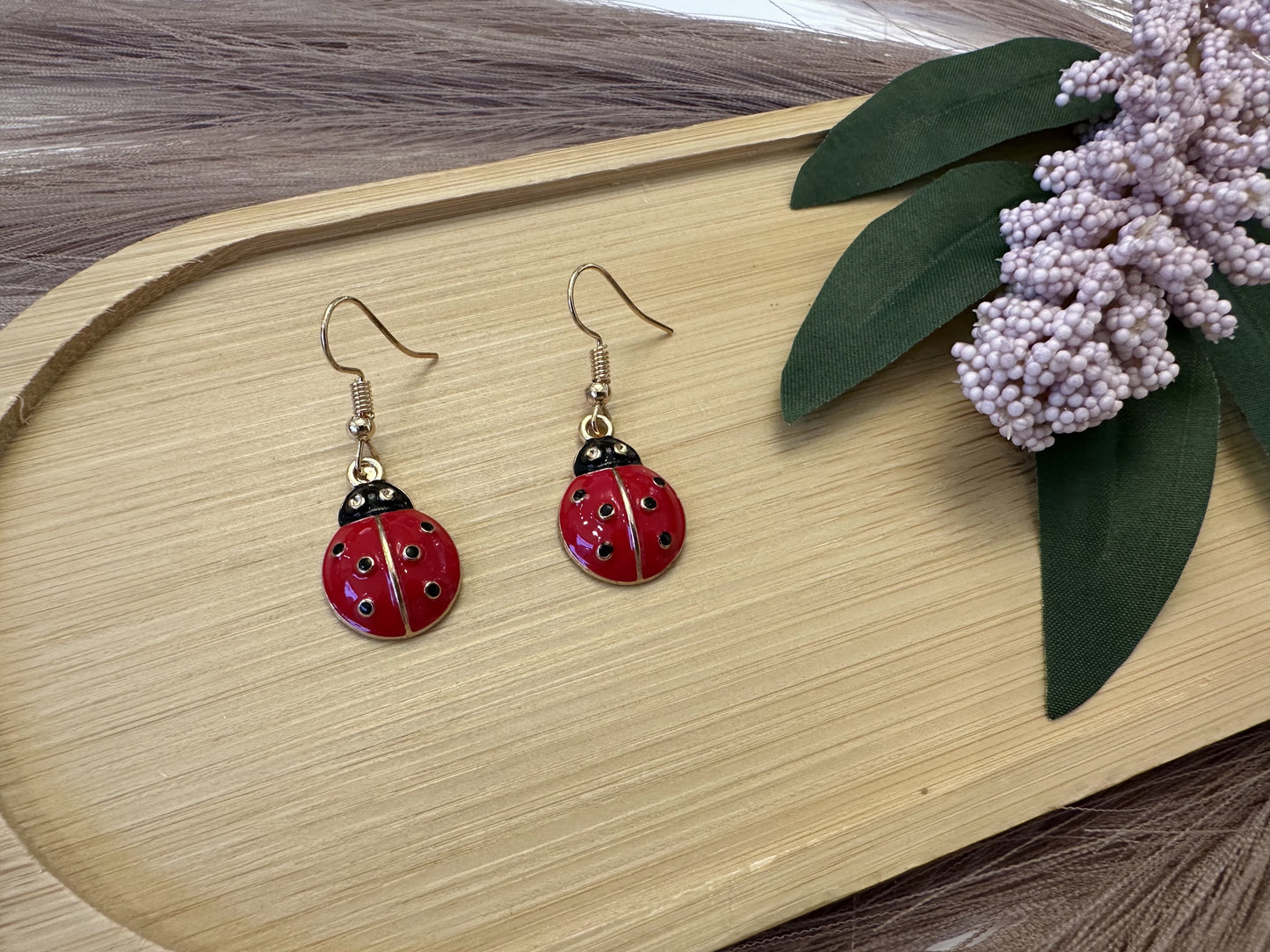 Sweet Lil Ladybug Dangly Earrings