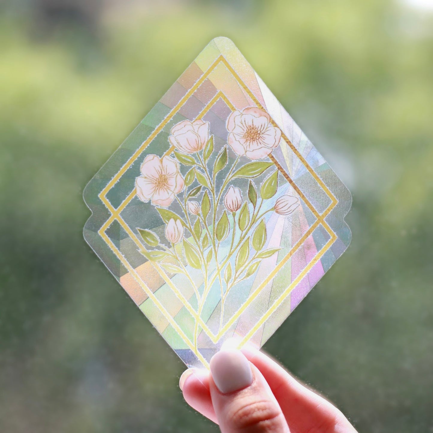 SUN CATCHER WINDOW DECAL - WILDFLOWER DIAMONDS BOUQUET