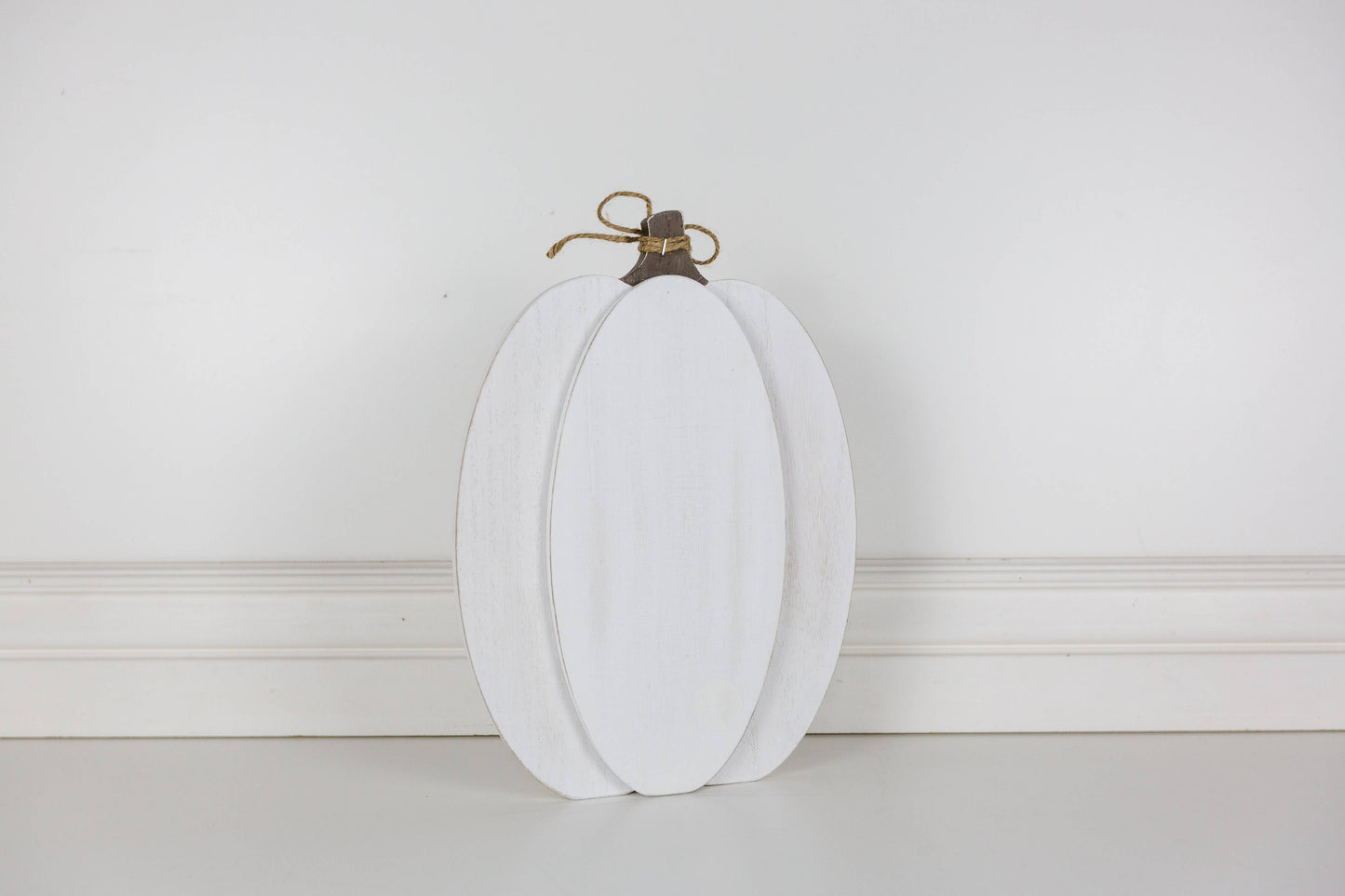 Harvest White Wooden Fall Pumpkin 9 x 13