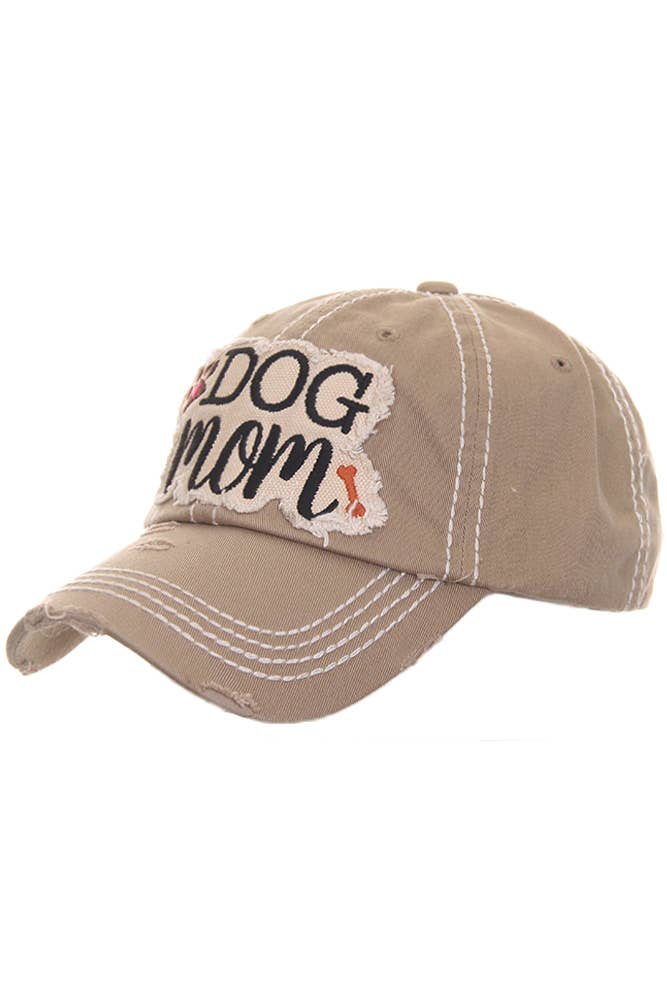 Dog Mom Vintage Baseball Cap: Hot Pink