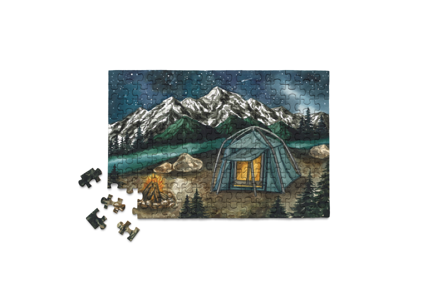Camping in Pacific Northwest National Park Puzzle Gift