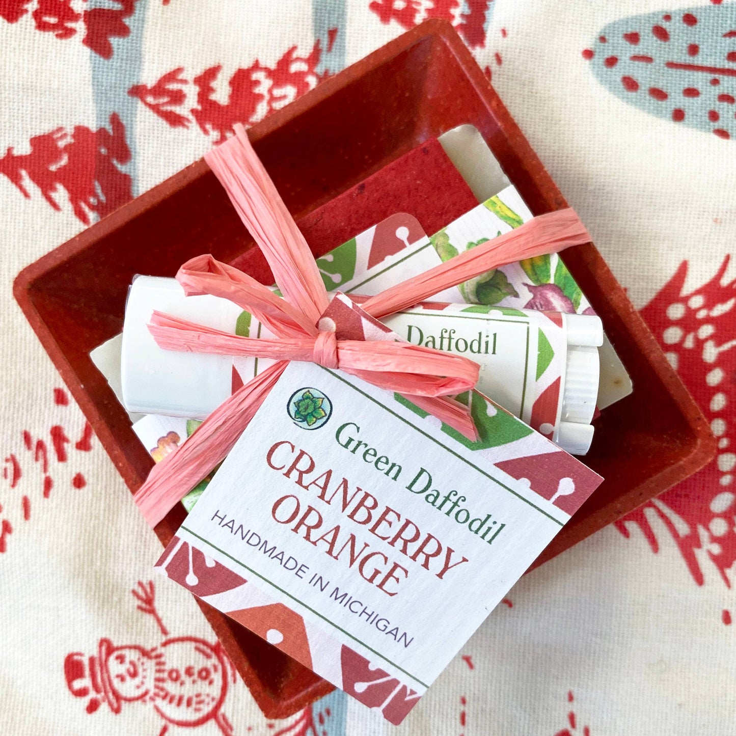 Cranberry Orange  Soap & Lip Balm Dish Kit - Gift Set