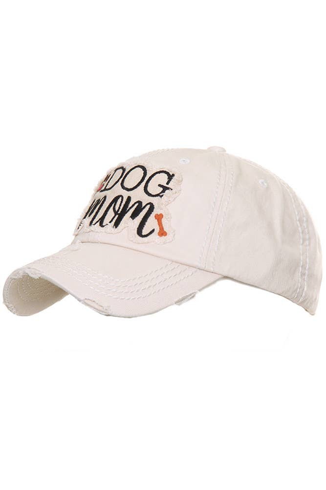 Dog Mom Vintage Baseball Cap: Hot Pink