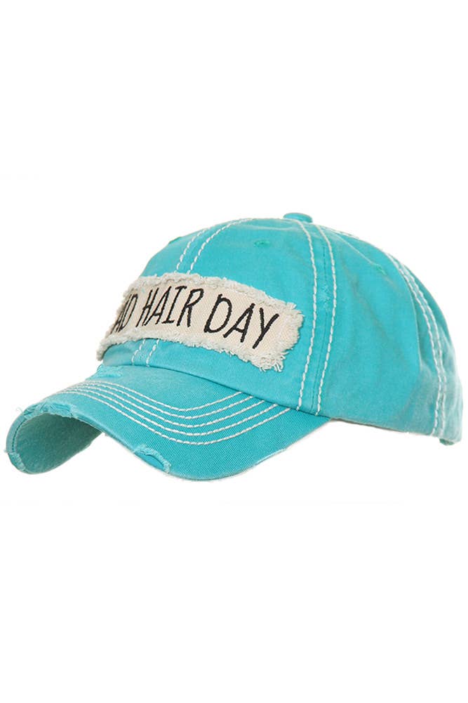 Bad Hair Day Washed Vintage Baseball Cap: Burgundy