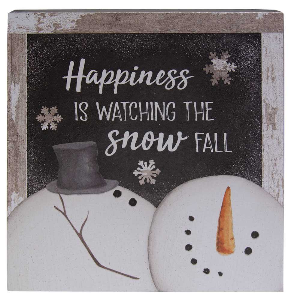 Happy Snowman Box Sign