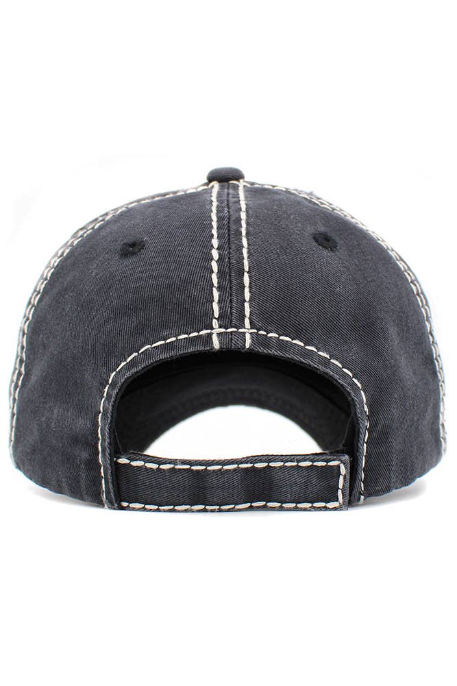 BE KIND Vintage Distressed Baseball Cap: Black