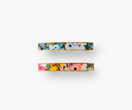 GARDEN PARTY ENAMEL HAIR CLIP SET SET OF 2