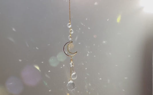 Moon Crystal Suncatcher Rainbow Prism