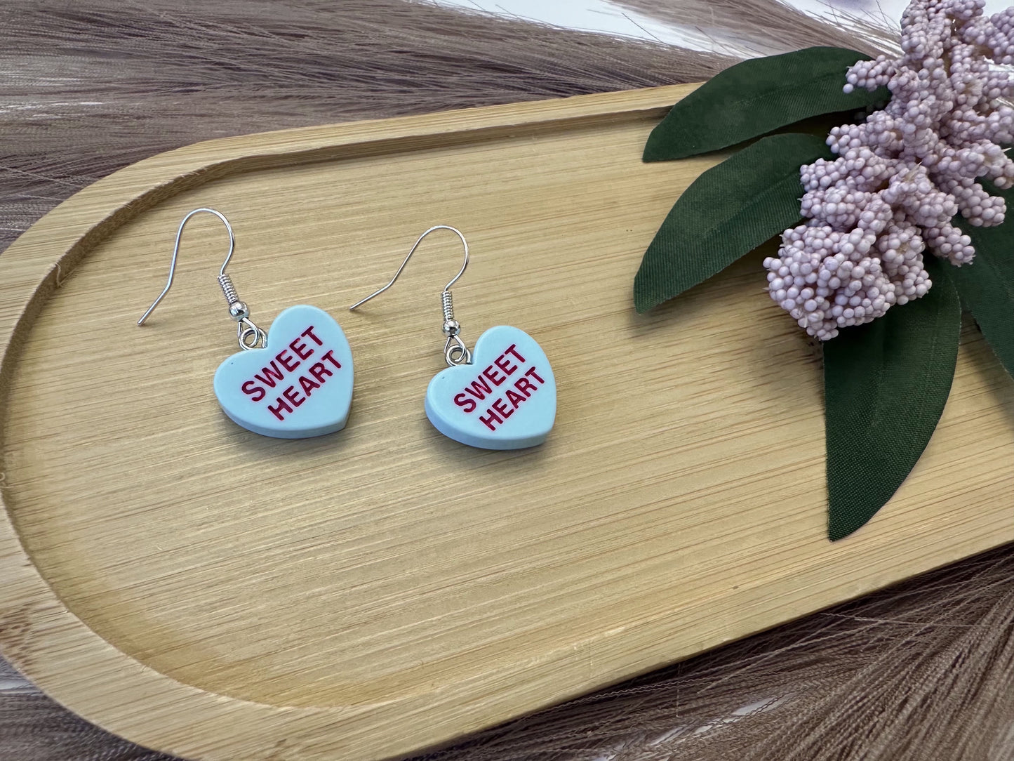 "Sweet Heart"  Dangly Earrings