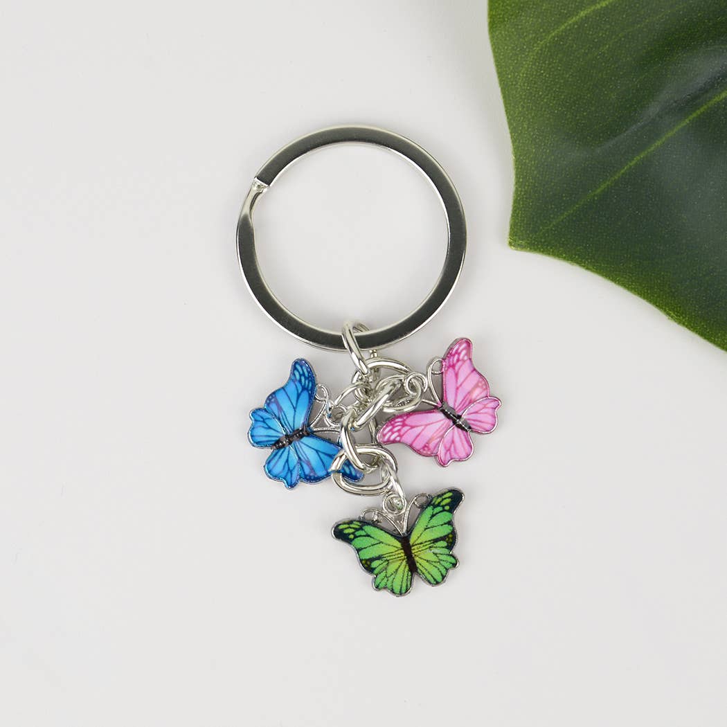 BUTTERFLY PURSE CHARM PINK, BLUE & GREEN