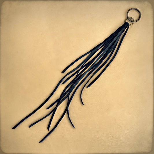 LEATHER TASSEL ZIPPER PULL BLACK