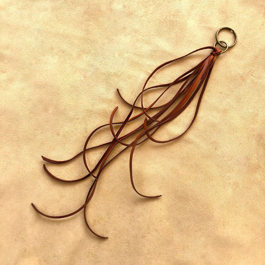 LEATHER TASSEL ZIPPER PULL RUST